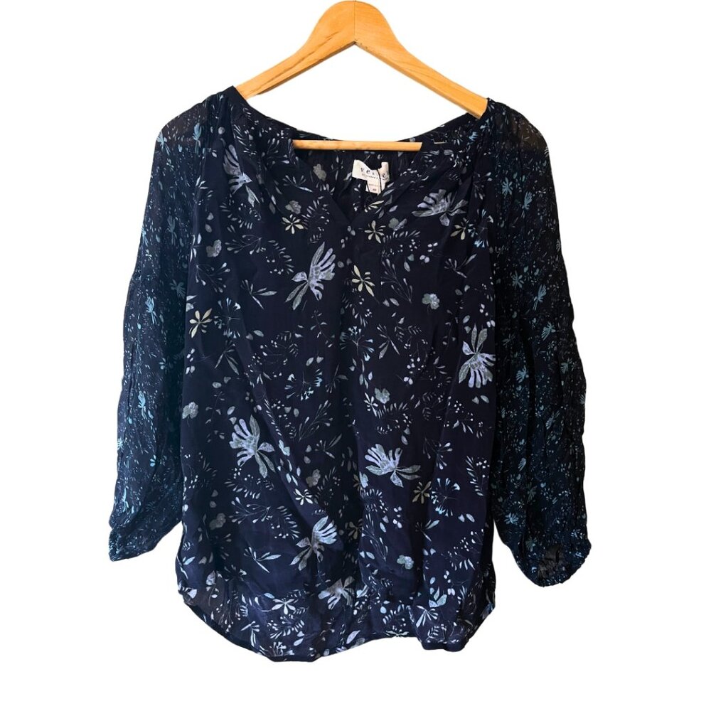 Velvet by Graham & Spencer Malia Floral Print Ruffle Top Size XS NWT